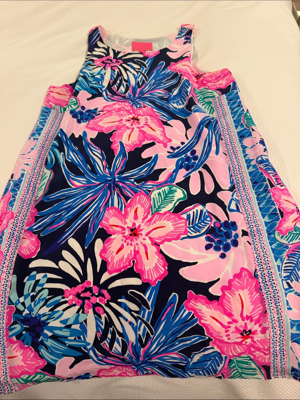 Lilly Pulitzer Pink & Navy Tropical Floral Shift Dress